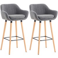 2er Set Barhocker Grant mit Stoffbezug hellgrau von CLP