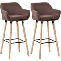 CLP - 2er Set Barhocker Grant mit Stoffbezug coffee von CLP