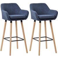 2er Set Barhocker Grant mit Stoffbezug dunkelblau 2er Set Barhocker Grant mit Stoffbezug dunkelblau von CLP
