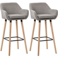 2er Set Barhocker Grant mit Stoffbezug grau 2er Set Barhocker Grant mit Stoffbezug grau von CLP