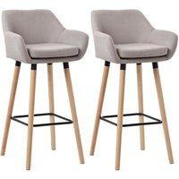 2er Set Barhocker Grant mit Stoffbezug taupe von CLP