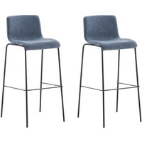 2er Set Barhocker Hover Stoff 4-Fuß Gestell blau schwarz 2er Set Barhocker Hover Stoff 4-Fuß Gestell blau schwarz von CLP