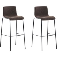CLP - 2er Set Barhocker Hover Stoff 4-Fuß Gestell braun schwarz CLP - 2er Set Barhocker Hover Stoff 4-Fuß Gestell braun schwarz von CLP