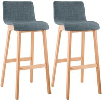 2er Set Barhocker Hover Stoff Vierfußgestell Natura blau 2er Set Barhocker Hover Stoff Vierfußgestell Natura blau von CLP