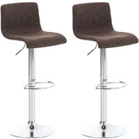 2er Set Barhocker Hover Stoff braun chrom von CLP