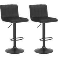2er Set Barhocker Jamie Samt schwarz 2er Set Barhocker Jamie Samt schwarz von CLP