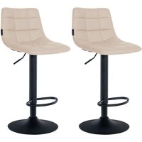 CLP - 2er Set Barhocker Jerry Kunstleder creme schwarz von CLP