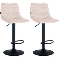 2er Set Barhocker Jerry Samt beige schwarz 2er Set Barhocker Jerry Samt beige schwarz von CLP