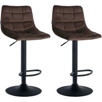 2er Set Barhocker Jerry Samt braun schwarz 2er Set Barhocker Jerry Samt braun schwarz von CLP