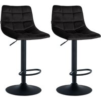CLP - 2er Set Barhocker Jerry Samt schwarz schwarz von CLP