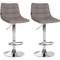 2er Set Barhocker Jerry Stoff grau chrom 2er Set Barhocker Jerry Stoff grau chrom von CLP