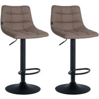 2er Set Barhocker Jerry Stoff taupe schwarz 2er Set Barhocker Jerry Stoff taupe schwarz von CLP