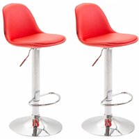 2er Set Barhocker Kiel Kunstleder rot chrom von CLP