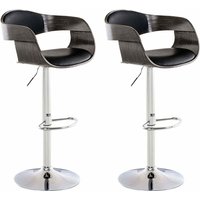 2er Set Barhocker Kingston Kunstleder schwarz/grau von CLP