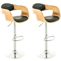 2er Set Barhocker Kingston Kunstleder natura/schwarz von CLP