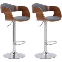 2er Set Barhocker Kingston Kunstleder walnuss/grau 2er Set Barhocker Kingston Kunstleder walnuss/grau von CLP