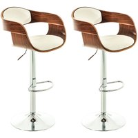 2er Set Barhocker Kingston Kunstleder walnuss/weiß von CLP