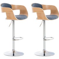 2er Set Barhocker Kingston Stoff natura/blau von CLP