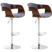 2er Set Barhocker Kingston Stoff walnuss/blau 2er Set Barhocker Kingston Stoff walnuss/blau von CLP