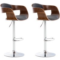 2er Set Barhocker Kingston Stoff walnuss/dunkelgrau von CLP