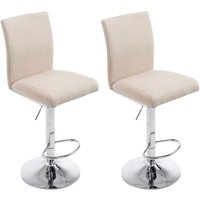 2er Set Barhocker Köln Stoff creme von CLP