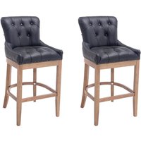 2er Set Barhocker Lakewood Echtleder schwarz antik-hell von CLP