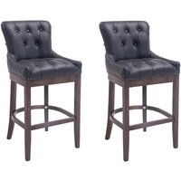 2er Set Barhocker Lakewood Echtleder schwarz antik von CLP