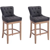 2er Set Barhocker Lakewood Stoff dunkelgrau antik-hell 2er Set Barhocker Lakewood Stoff dunkelgrau antik-hell von CLP