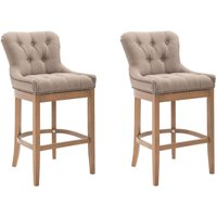 2er Set Barhocker Lakewood Stoff taupe antik-hell von CLP