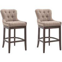 2er Set Barhocker Lakewood Stoff taupe antik 2er Set Barhocker Lakewood Stoff taupe antik von CLP