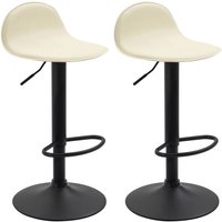 2er Set Barhocker Lana V2 Kunstleder creme schwarz von CLP