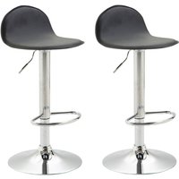 2er Set Barhocker Lana V2 Kunstleder schwarz chrom von CLP