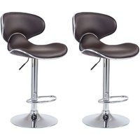 2er Set Barhocker Las Vegas Kunstleder braun chrom von CLP