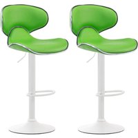 2er Set Barhocker Las Vegas Kunstleder grün weiß 2er Set Barhocker Las Vegas Kunstleder grün weiß von CLP