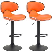 2er Set Barhocker Las Vegas Kunstleder orange schwarz 2er Set Barhocker Las Vegas Kunstleder orange schwarz von CLP