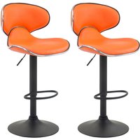 2er Set Barhocker Las Vegas Kunstleder orange schwarz von CLP