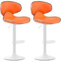 2er Set Barhocker Las Vegas Kunstleder orange weiß 2er Set Barhocker Las Vegas Kunstleder orange weiß von CLP