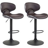 2er Set Barhocker Las Vegas Kunstleder braun schwarz von CLP