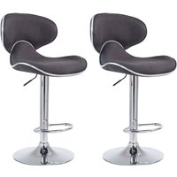 2er Set Barhocker Las Vegas V2 Stoff dunkelgrau chrom von CLP
