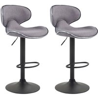 2er Set Barhocker Las Vegas V2 Stoff hellgrau schwarz von CLP