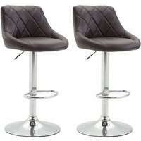 2er Set Barhocker Lazio Kunstleder braun von CLP