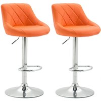 2er Set Barhocker Lazio Kunstleder orange von CLP
