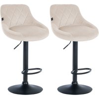 2er Set Barhocker Lazio Samt creme schwarz 2er Set Barhocker Lazio Samt creme schwarz von CLP