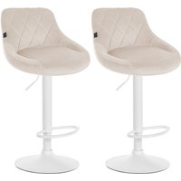 2er Set Barhocker Lazio Samt creme weiß von CLP