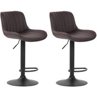 CLP - 2er Set Barhocker Lentini Kunstleder braun schwarz CLP - 2er Set Barhocker Lentini Kunstleder braun schwarz von CLP