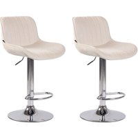 2er Set Barhocker Lentini Samt creme chrom 2er Set Barhocker Lentini Samt creme chrom von CLP