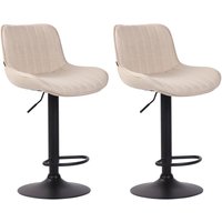 2er Set Barhocker Lentini Stoff creme schwarz 2er Set Barhocker Lentini Stoff creme schwarz von CLP