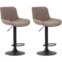 2er Set Barhocker Lentini Stoff taupe schwarz 2er Set Barhocker Lentini Stoff taupe schwarz von CLP