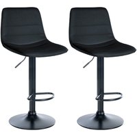 CLP - 2er Set Barhocker Lex Kunstleder schwarz Metall matt schwarz von CLP