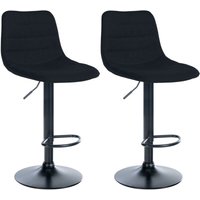 CLP - 2er Set Barhocker Lex Stoff schwarz Metall matt schwarz von CLP